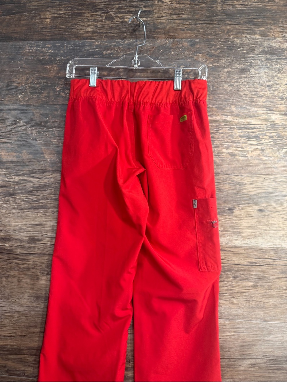 Med Couture Women's Red Cargo Scrub Drawstring Pants - Picture 3 of 7